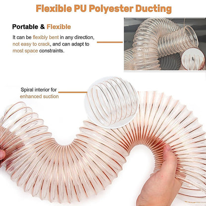 2m PU Flexible Ducting Hose – Clear Ventilation & Dust Extraction Tube for Woodworking & Fume Control - Image 3