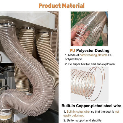 2m PU Flexible Ducting Hose – Clear Ventilation & Dust Extraction Tube for Woodworking & Fume Control - Image 8
