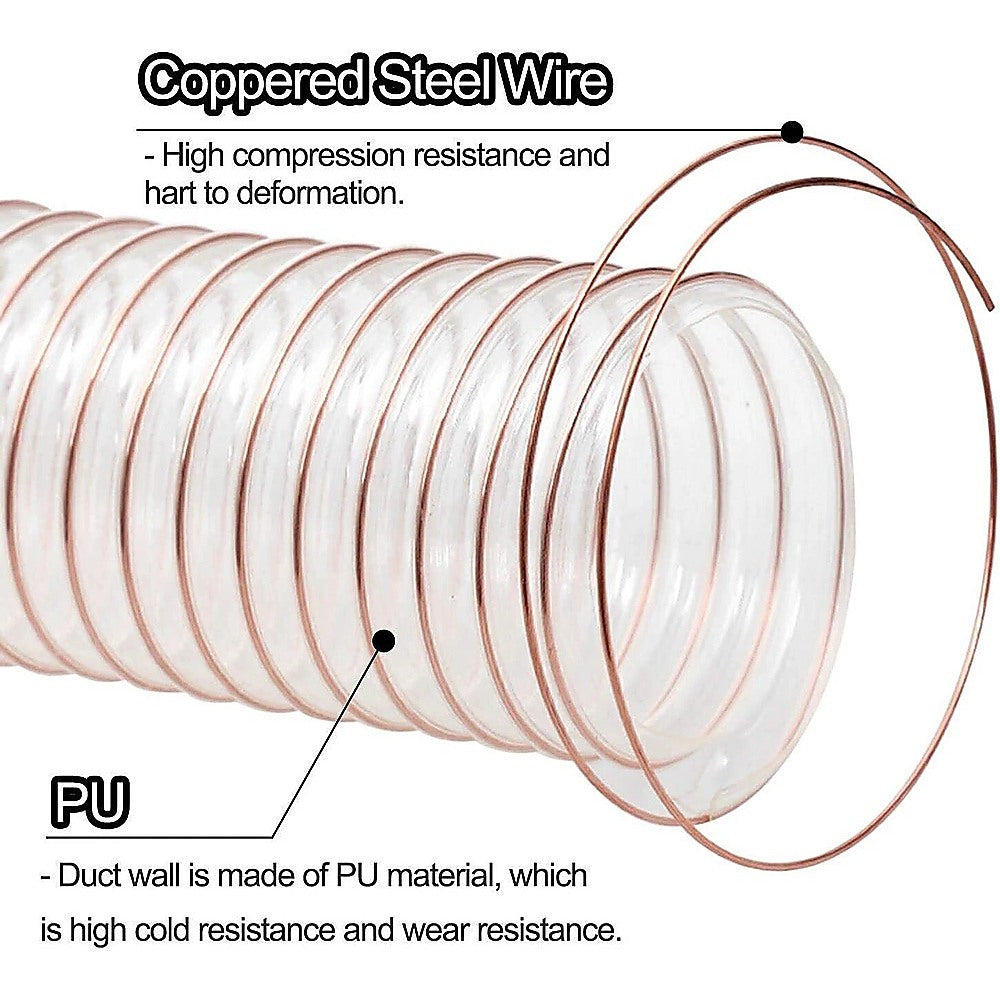 2m PU Flexible Ducting Hose – Clear Ventilation & Dust Extraction Tube for Woodworking & Fume Control - Image 9