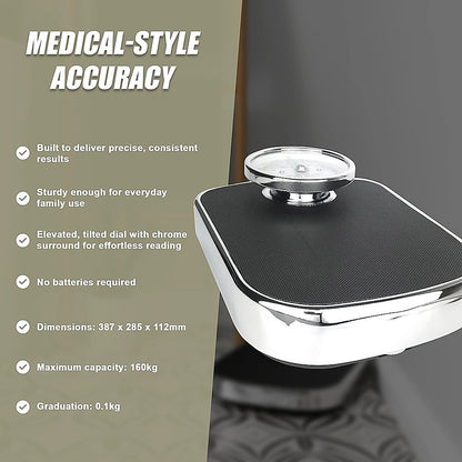 Medical Style Bathroom Scales – Large Analogue Dial, Heavy-Duty Mechanical Scale - Image 2