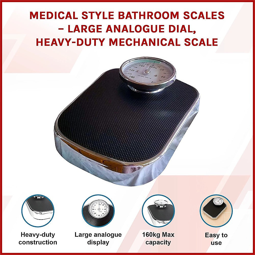 Medical Style Bathroom Scales – Large Analogue Dial, Heavy-Duty Mechanical Scale - Image 4
