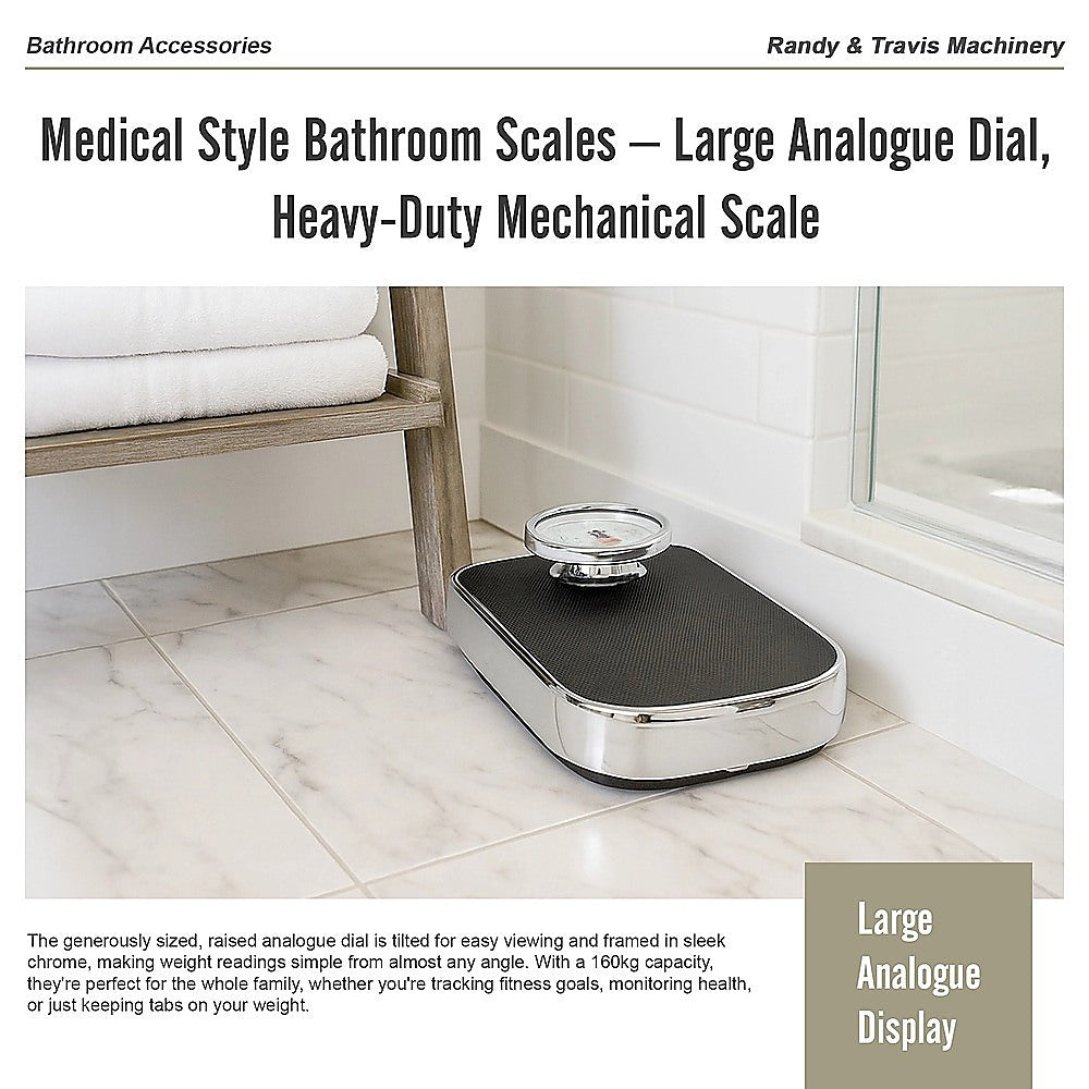 Medical Style Bathroom Scales – Large Analogue Dial, Heavy-Duty Mechanical Scale - Image 8