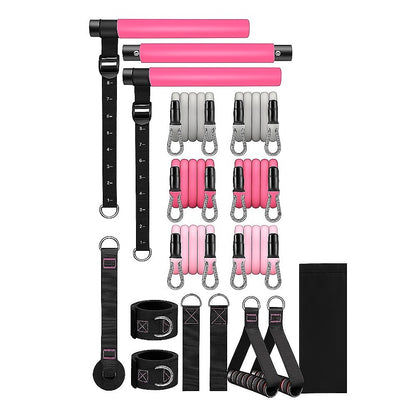 14pc Pilates Bar Kit with Resistance Bands & Belt – Home Fitness Pedal Puller - Image 4