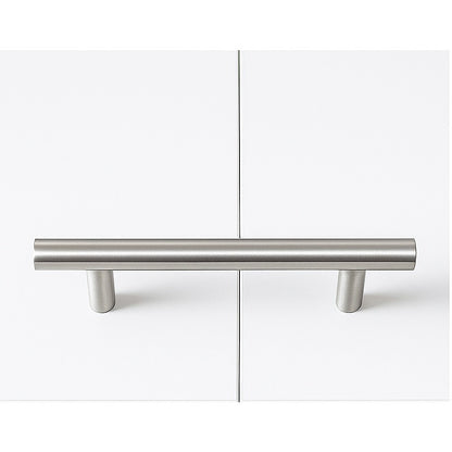Double Wall Bed in White Gloss – Space Saving Murphy Bed Kit with Silver Door Handle