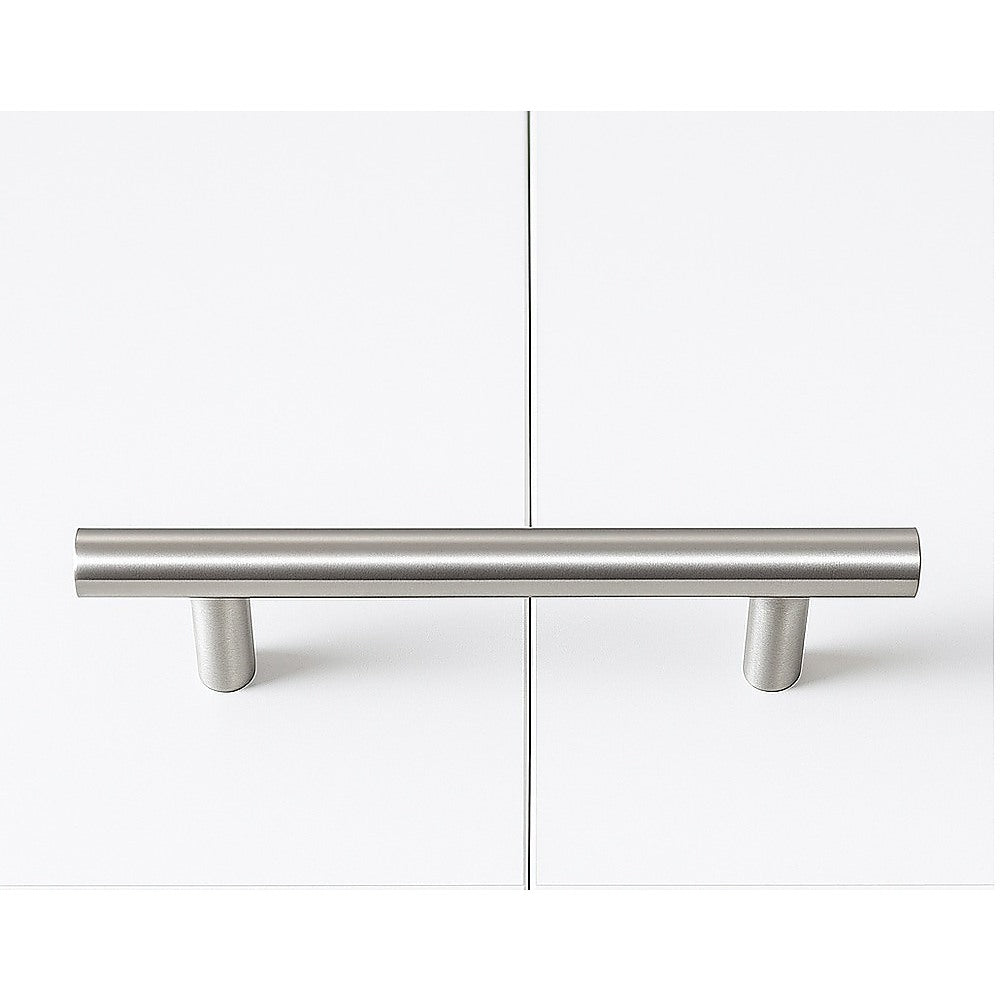 Double Wall Bed in White – Space Saving Murphy Bed Kit with Silver Door Handle