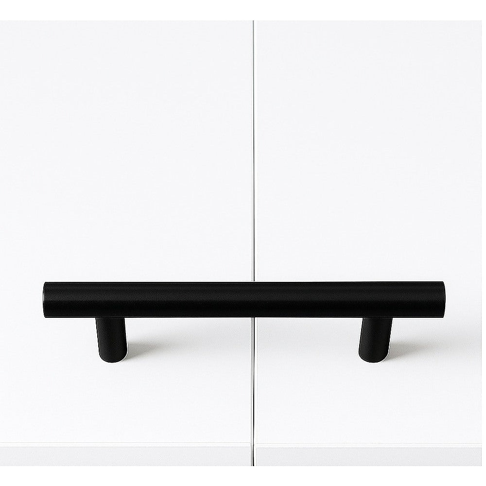 Double Wall Bed in White – Space Saving Murphy Bed Kit with Black Door Handle