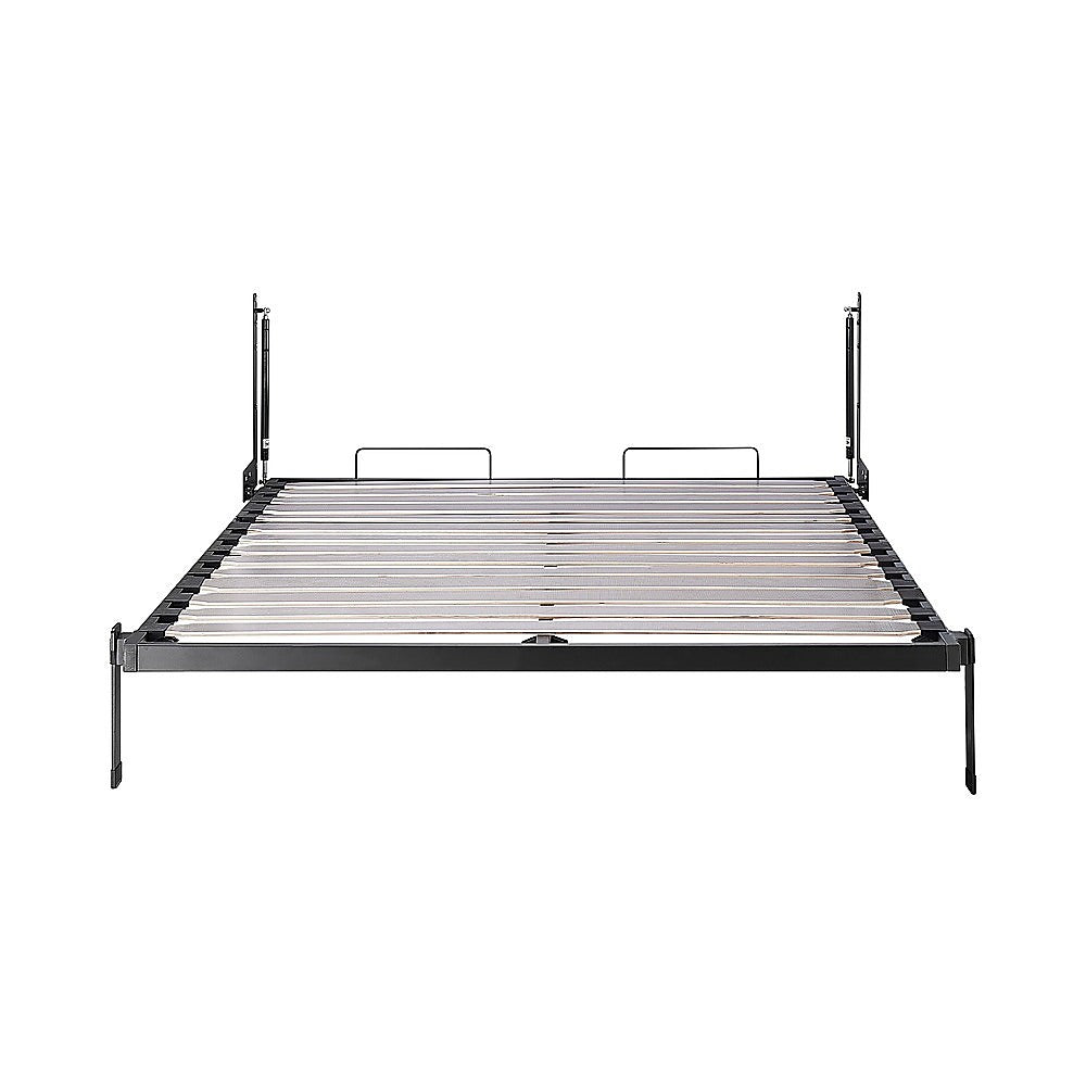 Queen Wall Bed in White – Space Saving Murphy Bed Kit with Gold Door Handle - Image 6