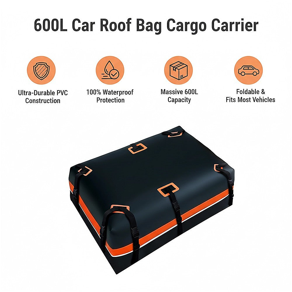 600L Car Roof Bag Cargo Carrier – Large Waterproof Rooftop Luggage Rack Storage - Image 9