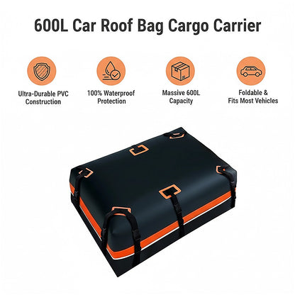 600L Car Roof Bag Cargo Carrier – Large Waterproof Rooftop Luggage Rack Storage - Image 9