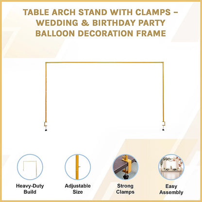 Table Arch Stand with Clamps – Wedding & Birthday Party Balloon Decoration Frame - Image 2