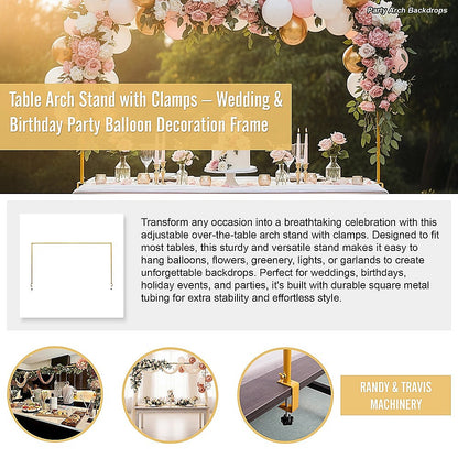 Table Arch Stand with Clamps – Wedding & Birthday Party Balloon Decoration Frame - Image 8
