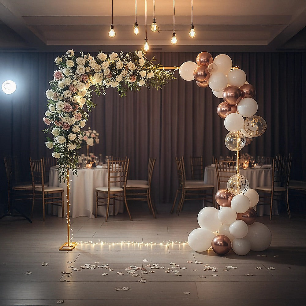 3m Wedding Arch Backdrop Stand – Square Metal Frame for Balloons & Flowers - Image 5