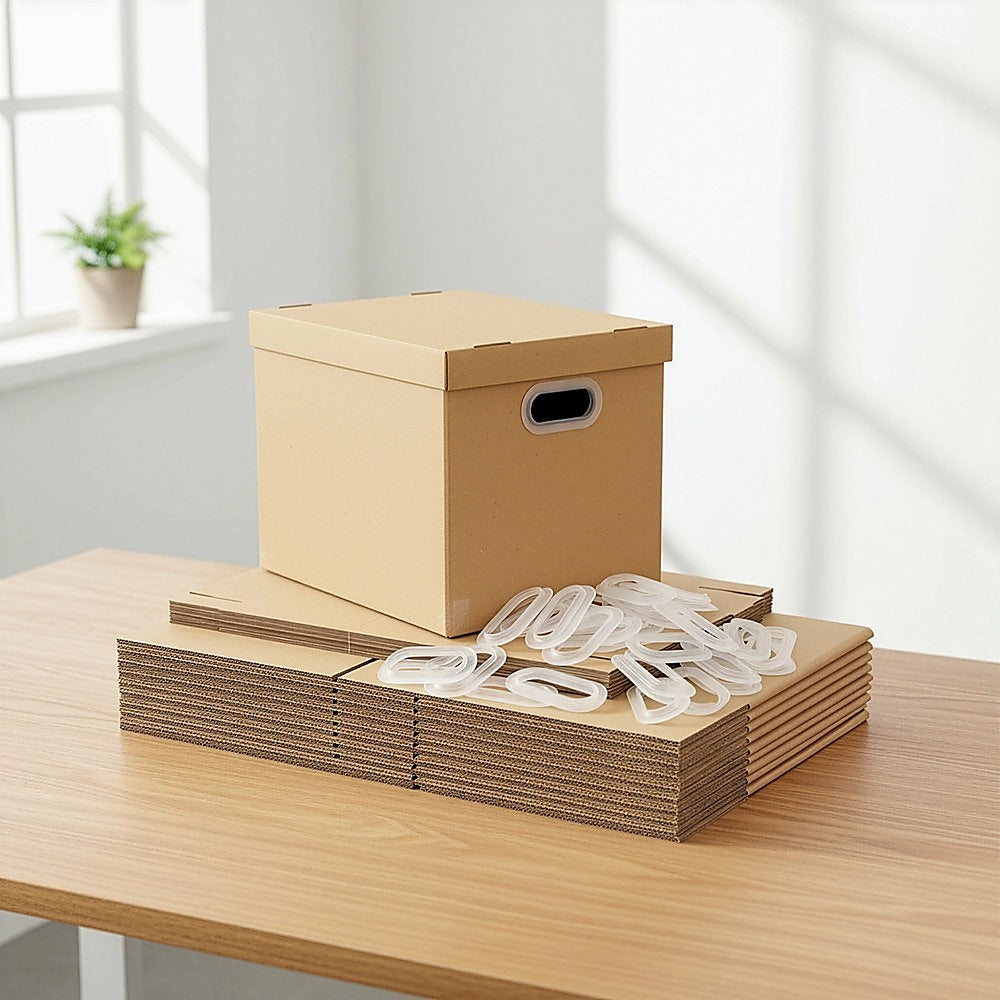 10Pcs Corrugated Cardboard Storage Boxes – Multi-Purpose Organising Cartons - Image 2