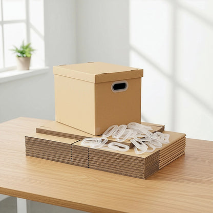 10Pcs Corrugated Cardboard Storage Boxes – Multi-Purpose Organising Cartons - Image 2
