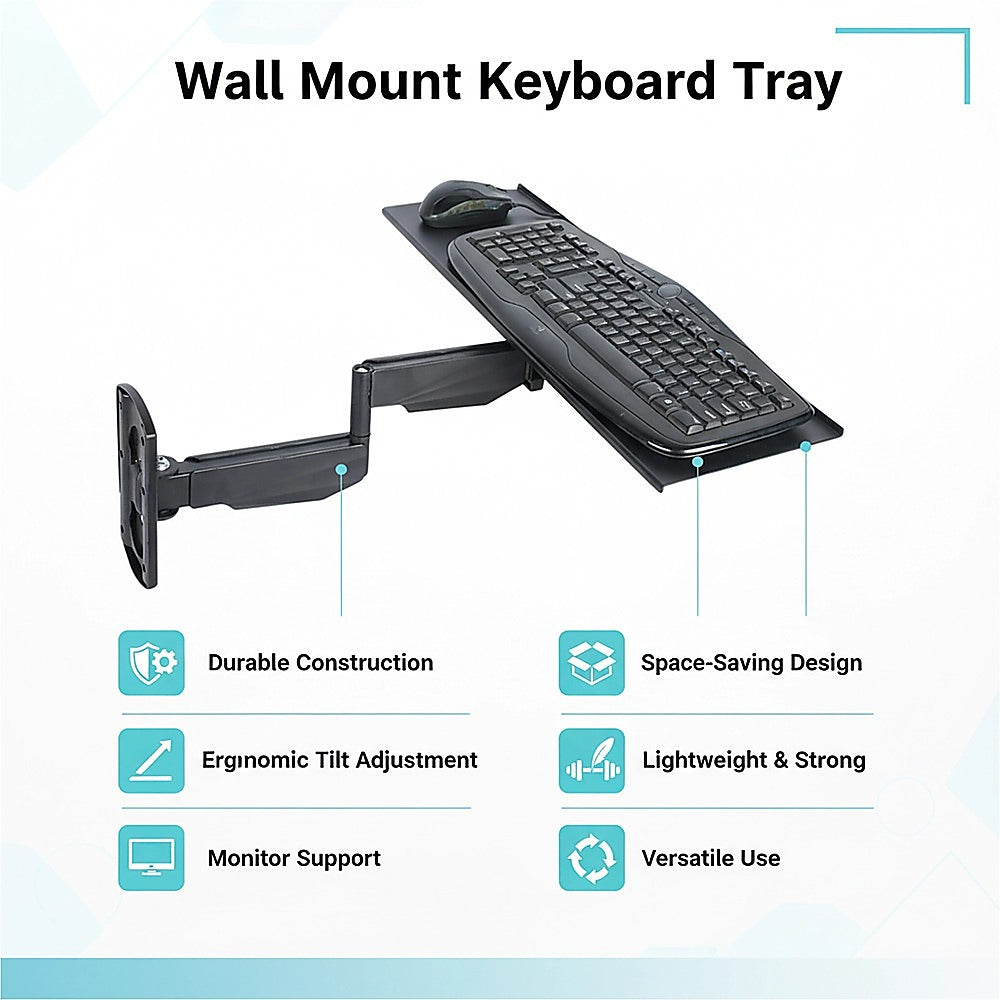 Wall Mount Keyboard Tray – Adjustable Folding Arm Workstation - Image 9