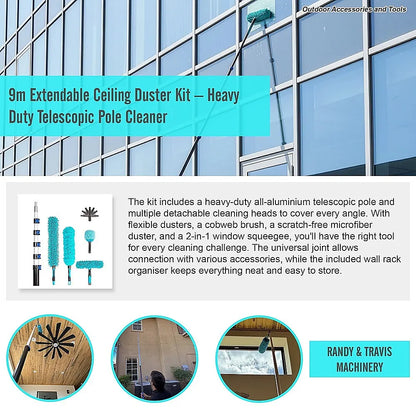 9m Extendable Ceiling Duster Kit – Heavy Duty Telescopic Pole Cleaner - Image 3