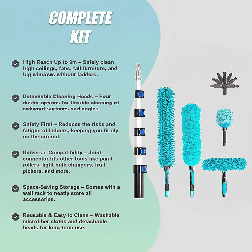 9m Extendable Ceiling Duster Kit – Heavy Duty Telescopic Pole Cleaner - Image 7