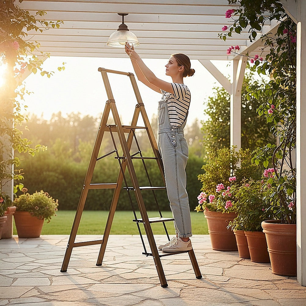 5 Step Ladder – Foldable Lightweight Aluminium with Anti-Slip Pedals - Image 7