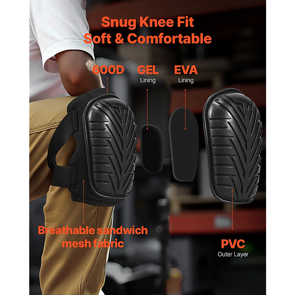 Heavy Duty Work Knee Pads – Construction Safety Pads with Soft Foam & Gel Cushion for All-Day Comfort - Image 3