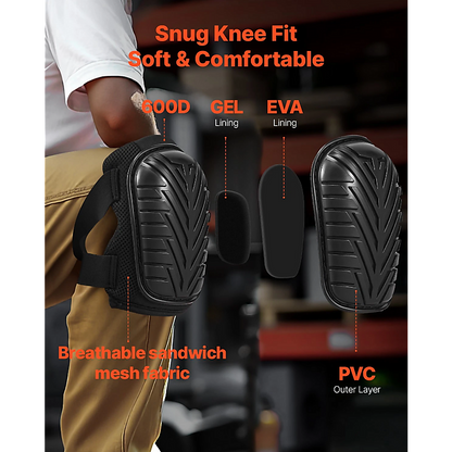 Heavy Duty Work Knee Pads – Construction Safety Pads with Soft Foam & Gel Cushion for All-Day Comfort - Image 3