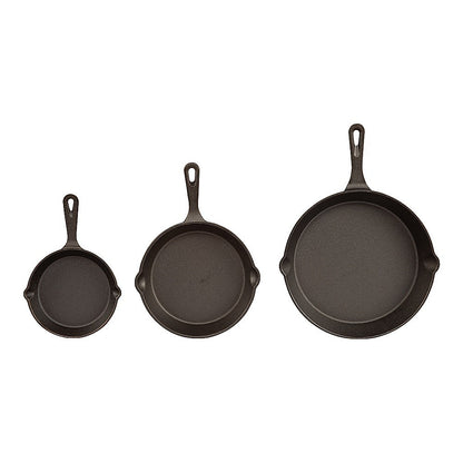 Chef Cast Iron Frying Pan Set – 3PCS Skillet, Grill & Oven Cookware for Home Cooking - Image 4
