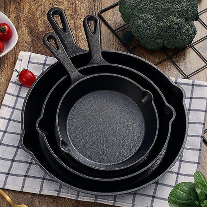 Chef Cast Iron Frying Pan Set – 3PCS Skillet, Grill & Oven Cookware for Home Cooking - Image 5