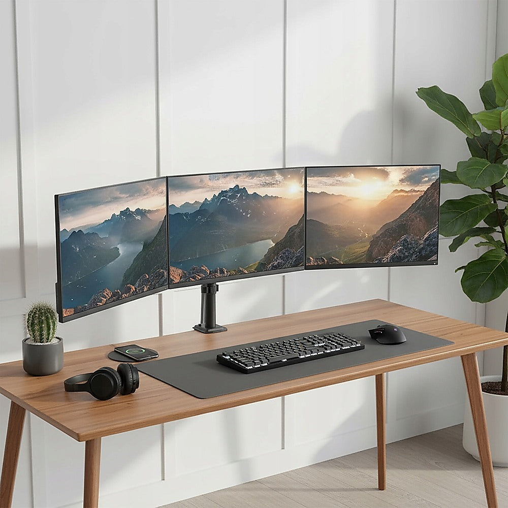 Triple Monitor Mount Stand – Desk Clamp with 3 Adjustable Arms for Multi-Screen Setup - Image 2