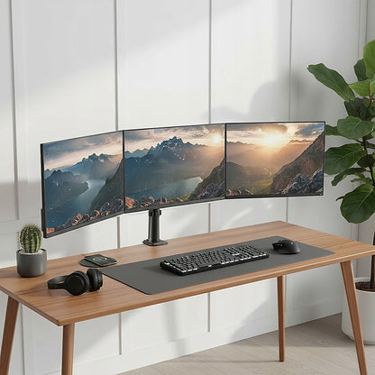 Triple Monitor Mount Stand – Desk Clamp with 3 Adjustable Arms for Multi-Screen Setup - Image 2