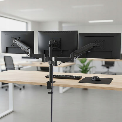 Triple Monitor Mount Stand – Desk Clamp with 3 Adjustable Arms for Multi-Screen Setup - Image 3