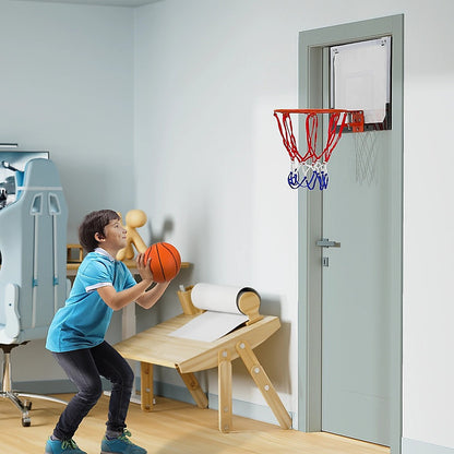 Indoor Mini Basketball Hoop Set – Door Mounted Backboard Kit with Ring & Ball - Image 2