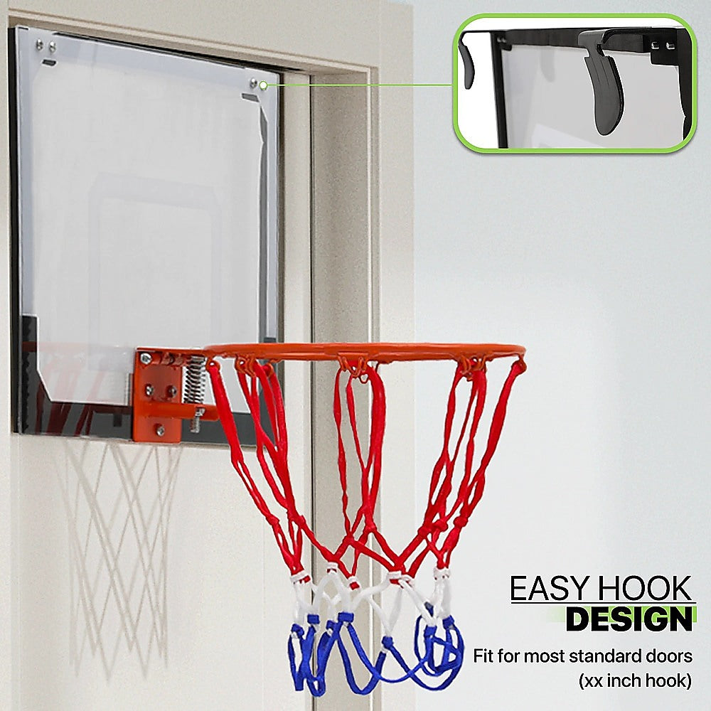 Indoor Mini Basketball Hoop Set – Door Mounted Backboard Kit with Ring & Ball - Image 5