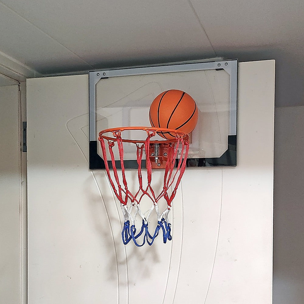 Indoor Mini Basketball Hoop Set – Door Mounted Backboard Kit with Ring & Ball - Image 7