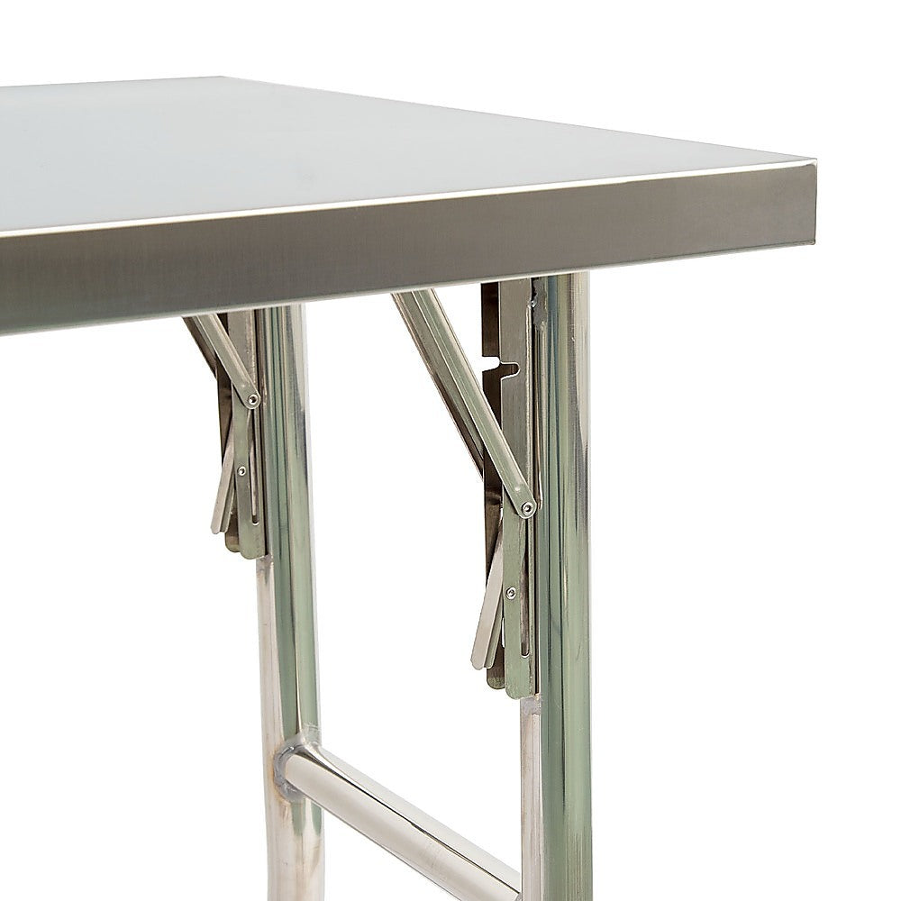 Stainless Steel Kitchen Bench Folding Commercial Prep Work Table 122x61cm - Image 4