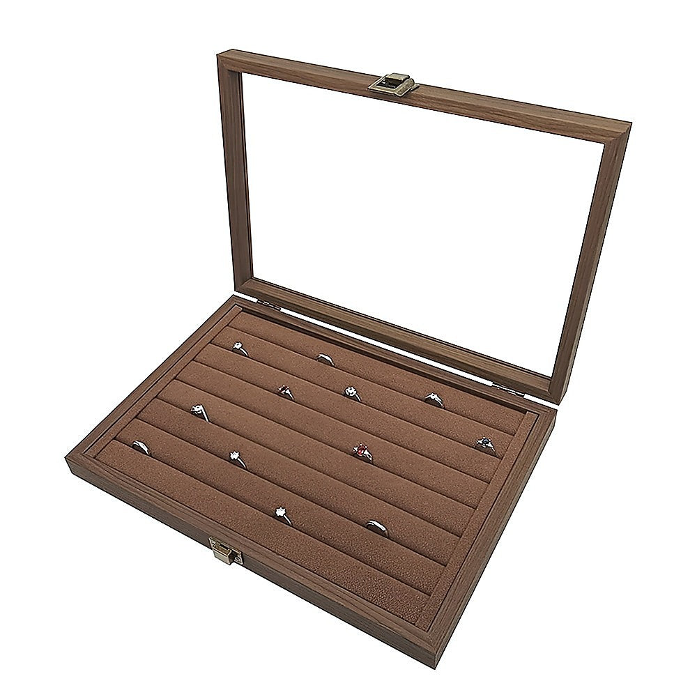 Wooden Jewellery Storage Box – Organiser Case for Rings, Earrings & Accessories - Image 2