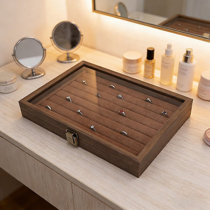 Wooden Jewellery Storage Box – Organiser Case for Rings, Earrings & Accessories - Image 3