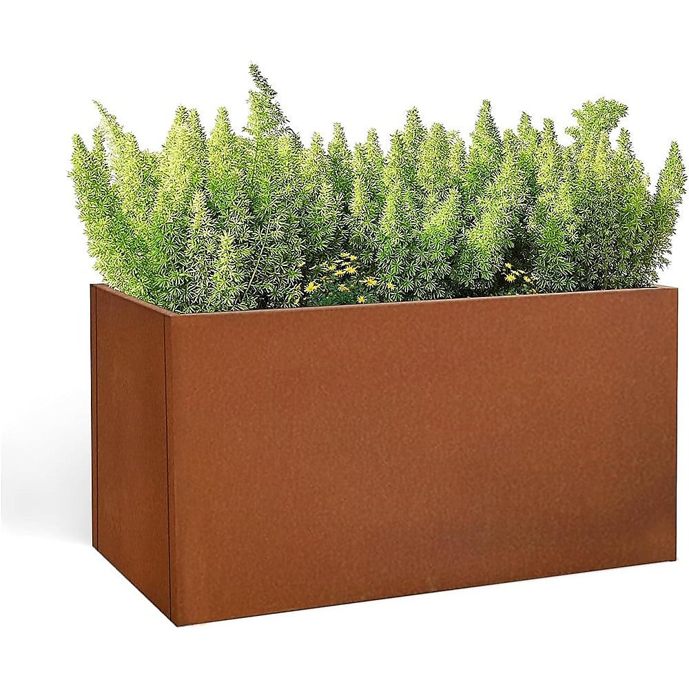 Corten Steel Planter Box 62x40x39cm Outdoor Garden Raised Bed Rust Finish - Image 8