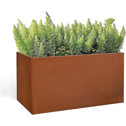 Corten Steel Planter Box 62x40x39cm Outdoor Garden Raised Bed Rust Finish - Image 8