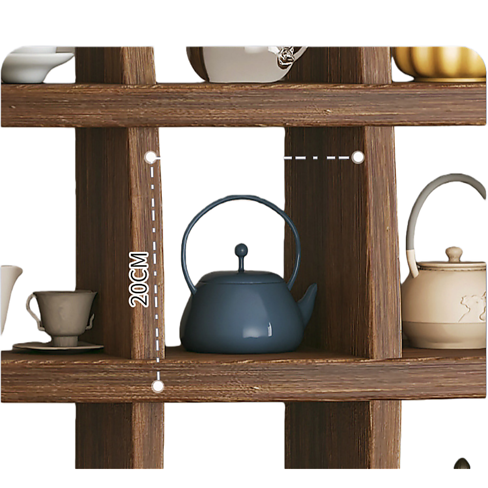 90x90cm Solid Wood Wall Mounted Display Shelf Antique Style Decor - Image 2