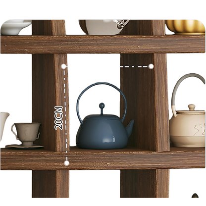 90x90cm Solid Wood Wall Mounted Display Shelf Antique Style Decor - Image 2