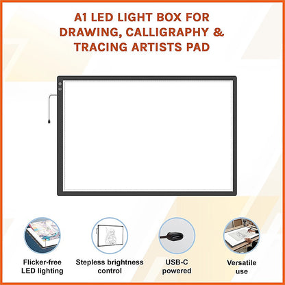 A1 LED Light Box for Drawing, Calligraphy & Tracing Artists Pad - Image 3