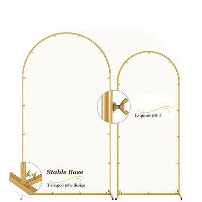 Arch Backdrop Stand with White & Yellow Cover Set for Weddings Events - Image 6