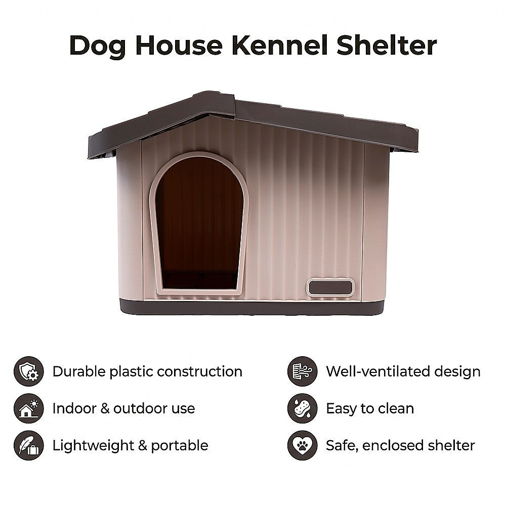 Plastic Dog House Kennel Shelter for Indoor & Outdoor Pets Weatherproof - Image 9