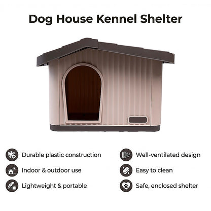 Plastic Dog House Kennel Shelter for Indoor & Outdoor Pets Weatherproof - Image 9