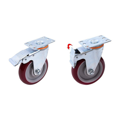 4 Pack 5 Inch Heavy Duty Locking Caster Wheels Swivel Plate Castors - Image 8
