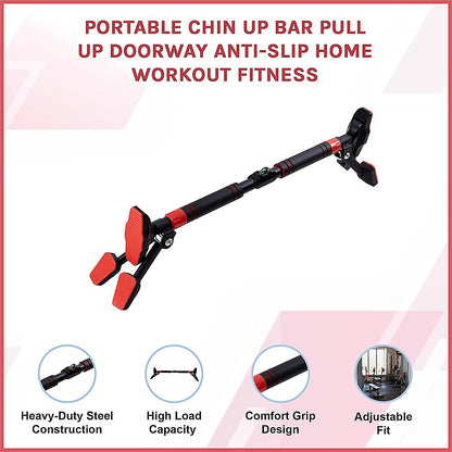 Portable Chin Up Bar Pull Up Doorway Anti-Slip Home Workout Fitness - Image 3