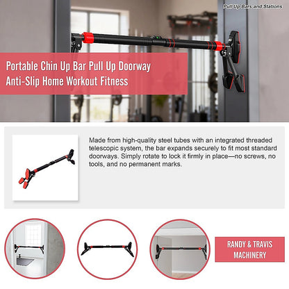 Portable Chin Up Bar Pull Up Doorway Anti-Slip Home Workout Fitness - Image 9