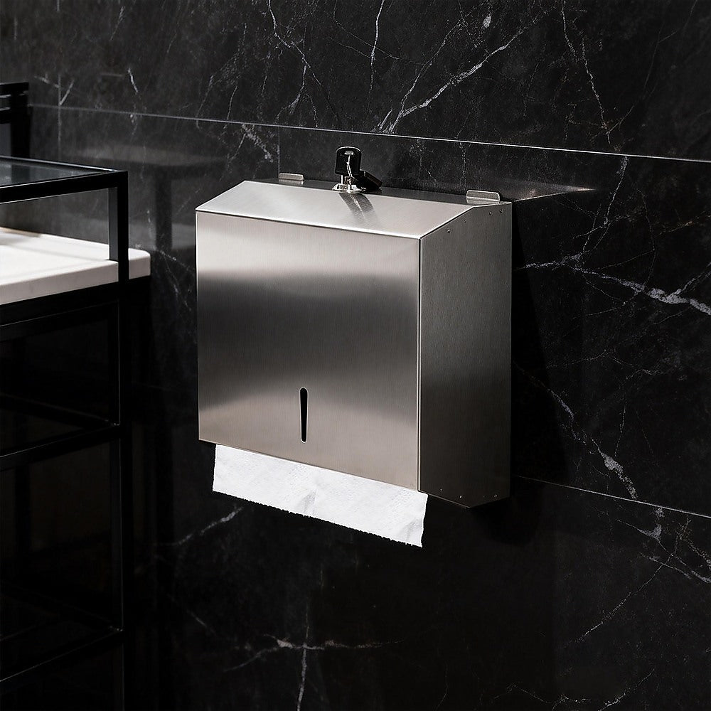 304 Stainless Steel Wall Mounted Paper Towel Dispenser Holder - Image 3