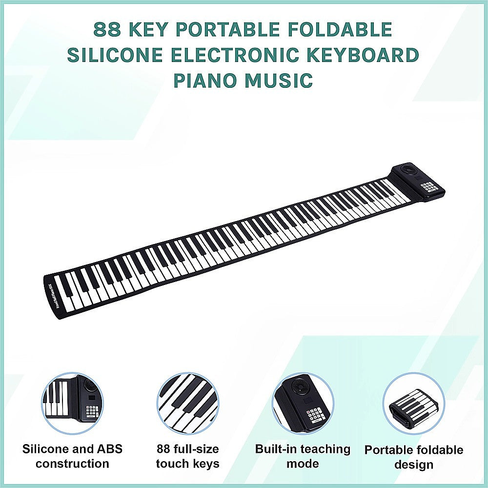 88 Key Portable Foldable Silicone Electronic Keyboard Piano Music - Image 3