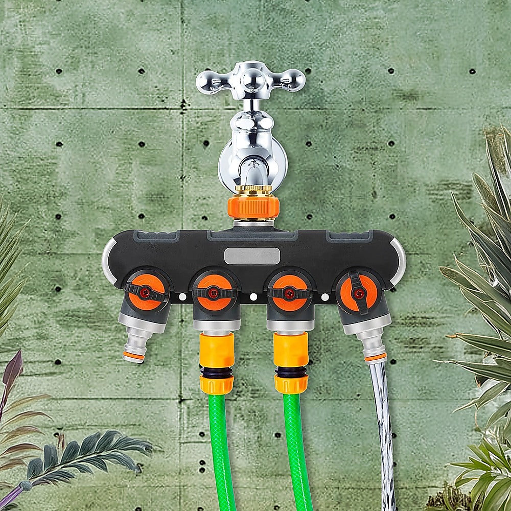 4 Way Hose Splitter Tap Garden Water Irrigation Distributor Valve - Image 2