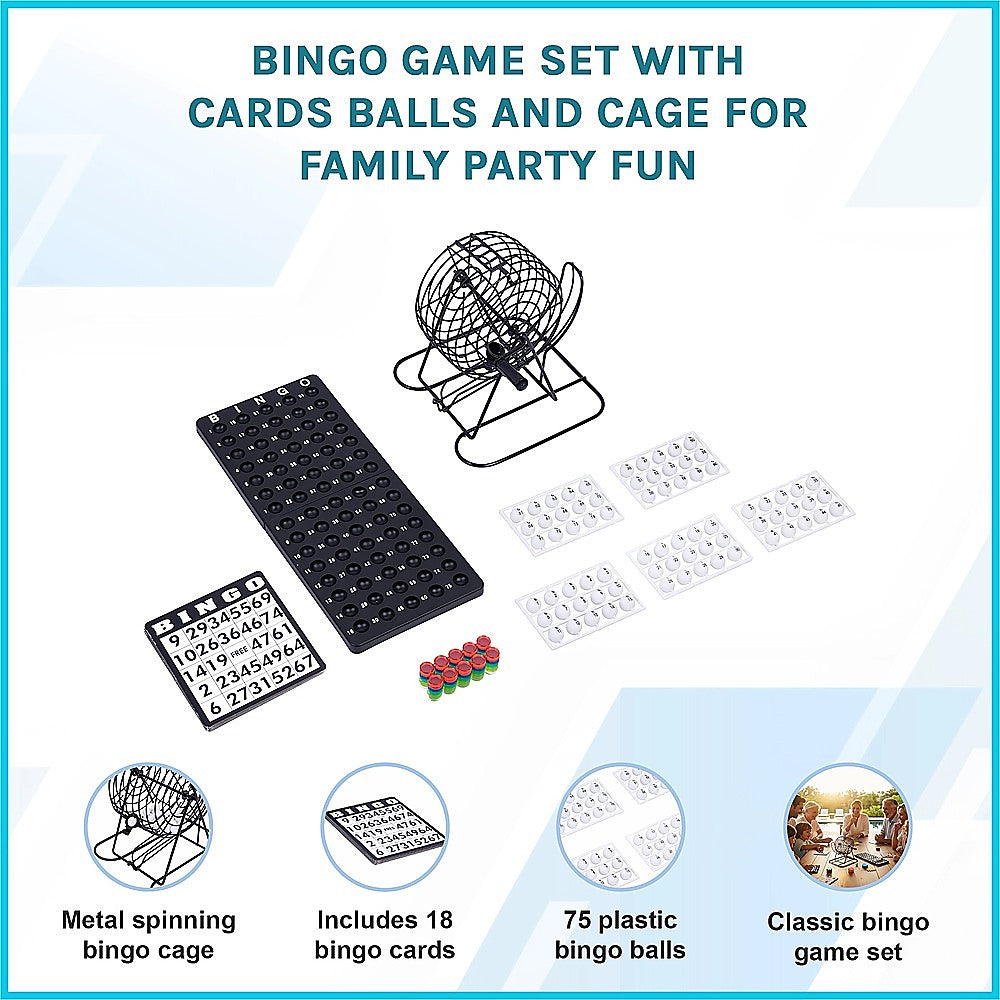 Bingo Game Set with Cards Balls and Cage for Family Party Fun - Image 4